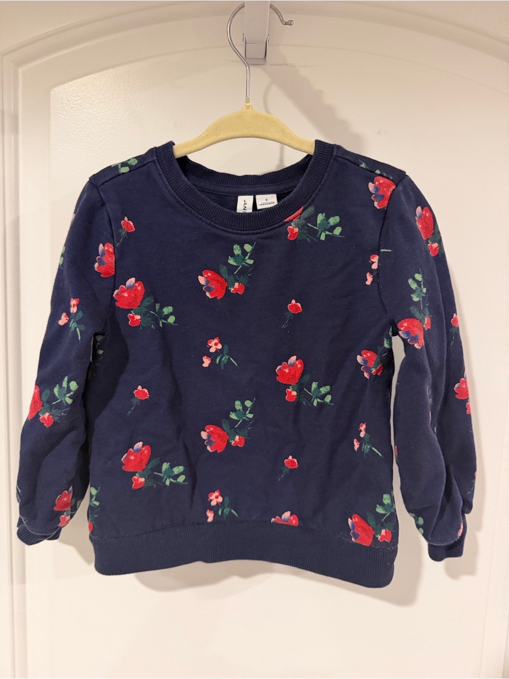Janie and Jack Girls Navy Floral Crewneck Sweater